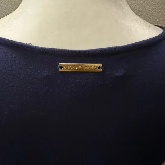 Michael Kors Navy V-Neck Blouse - Picture 3 of 5